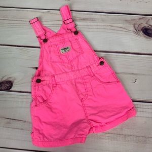 OshKosh B'gosh Bottoms - OshKosh B’Gosh • neon pink short overalls OshKosh B'gosh Bottoms - OshKosh B’Gosh • neon pink short overalls